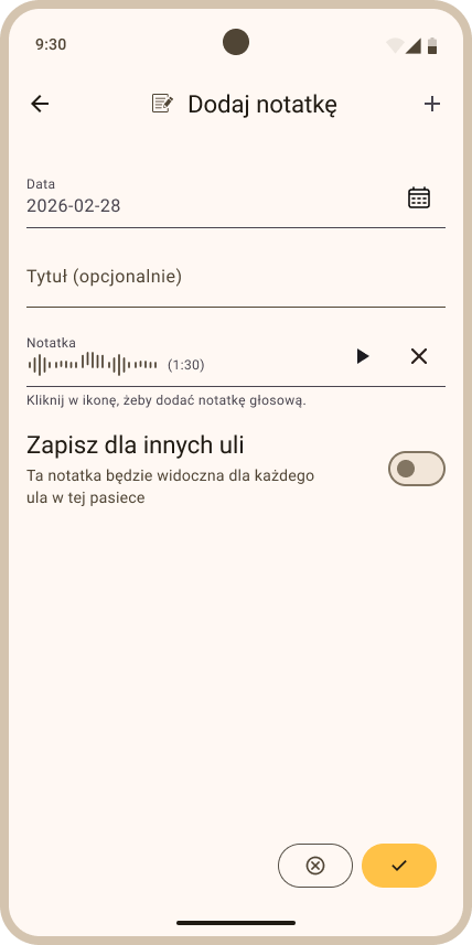 Dodawanie notatki głosowej