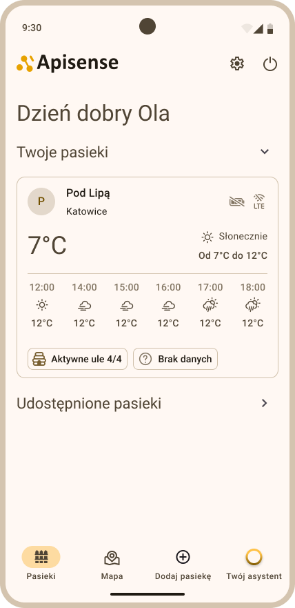 Dodana pasieka na liście pasiek