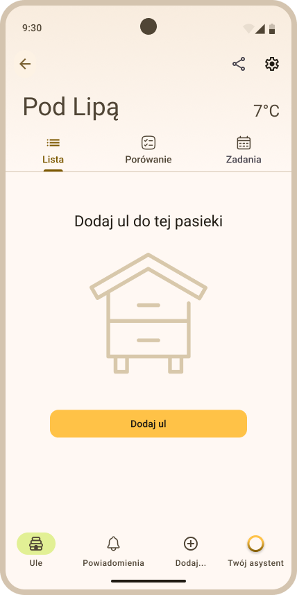 Widok pojedynczej pasieki