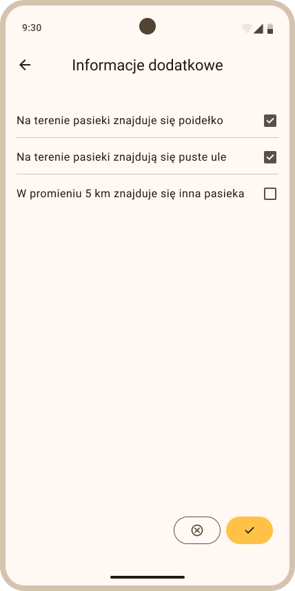 Ustawienia pasieki - Informacje dodatkowe