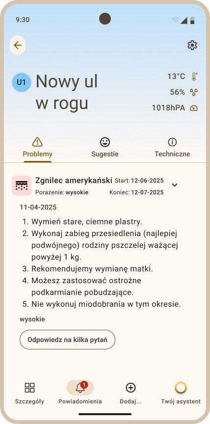 Zakładka Problemy
