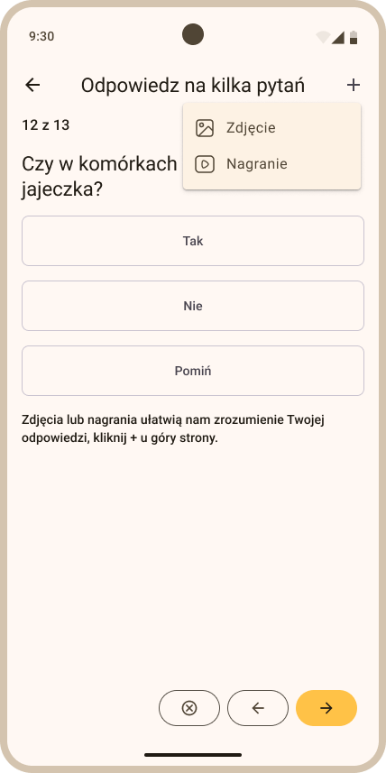 Potwierdź chorobę - załączanie zdjęć i nagrań