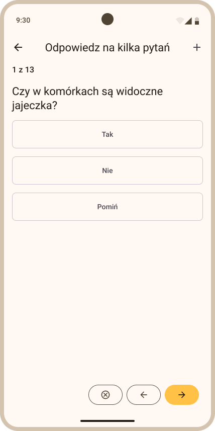 Potwierdź chorobę - przykładowe pytanie