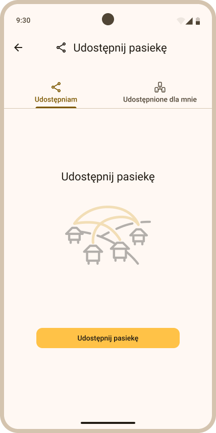 Przycisk udostępnij pasiekę