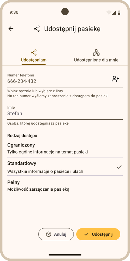 Widok udostępnij pasiekę